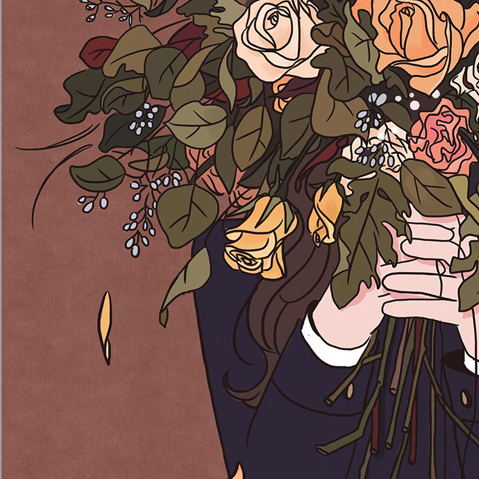 她画出了花艺师的日常